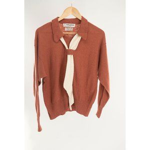 Sonia Rykiel Paris Vintage 1980's Wool Rabbit blend sweater with tie | Small